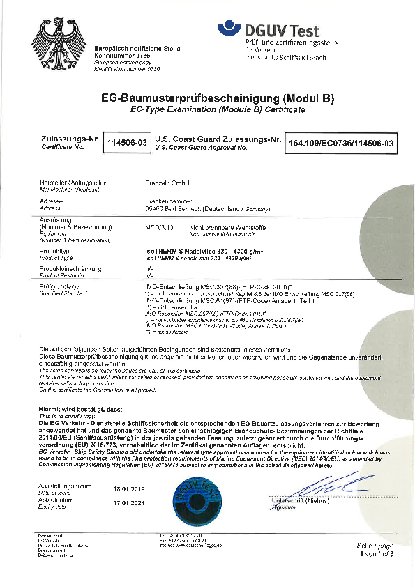 BG Verkehr_Dienststelle Schiffssicherheit_isoTHERM S Vlies