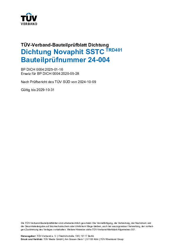 TRD401 Merkblatt novaphit® SSTCTRD 401